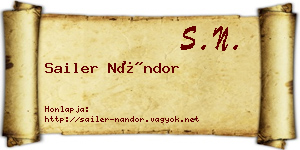 Sailer Nándor névjegykártya