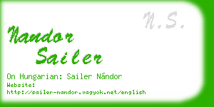 nandor sailer business card
